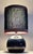 1990s Vintage Table Lamp with Dark Blue Ceramic Base and Fabric Shade, 1990s For Sale - Image 5 of 8