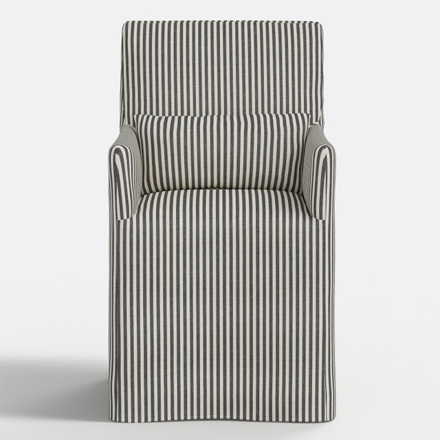 Not Yet Made - Made To Order Slipcover for Stoffer Home x Cloth & Company for Lindy Slipcover Dining Armchair in Jane Stripe Carbon For Sale - Image 5 of 8