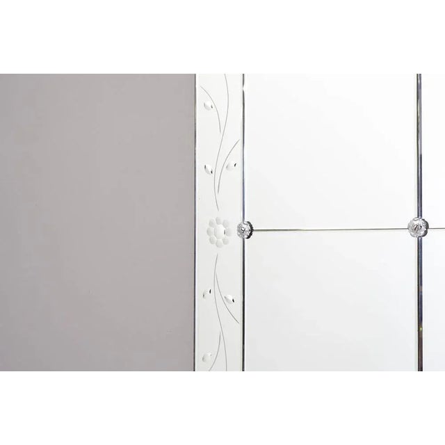 Mid-Century Frameless Mirror For Sale - Image 4 of 8