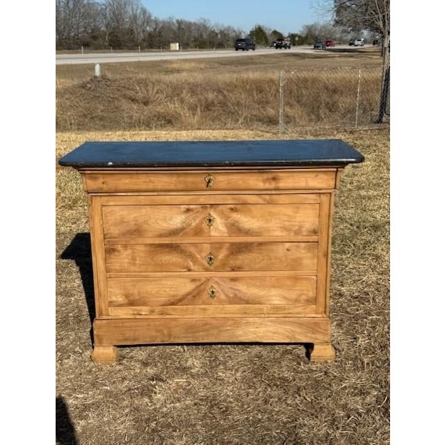 Louis Philippe 19th Century French Louis Philippe Bleached Marble Top Chest of Drawer / Commodes For Sale - Image 4 of 18