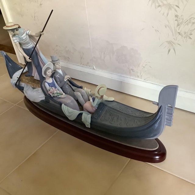 Ceramic Large Llardo Gondola Porcelain in Mint Condition With Original Box and Base For Sale - Image 7 of 7
