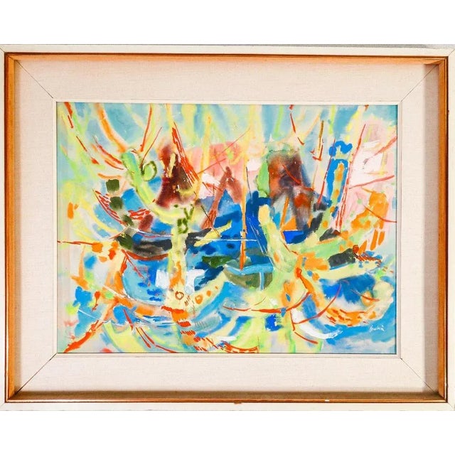 Enrico Paulucci, Abstract Composition, 1960s, Tempera on Paper, Framed For Sale - Image 9 of 9