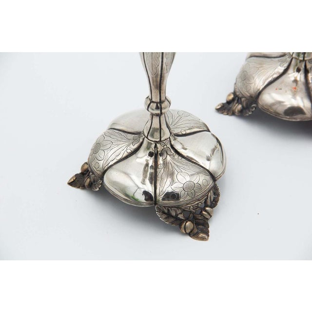 Silver Candlesticks with Gummed Base, Set of 2 For Sale - Image 4 of 5