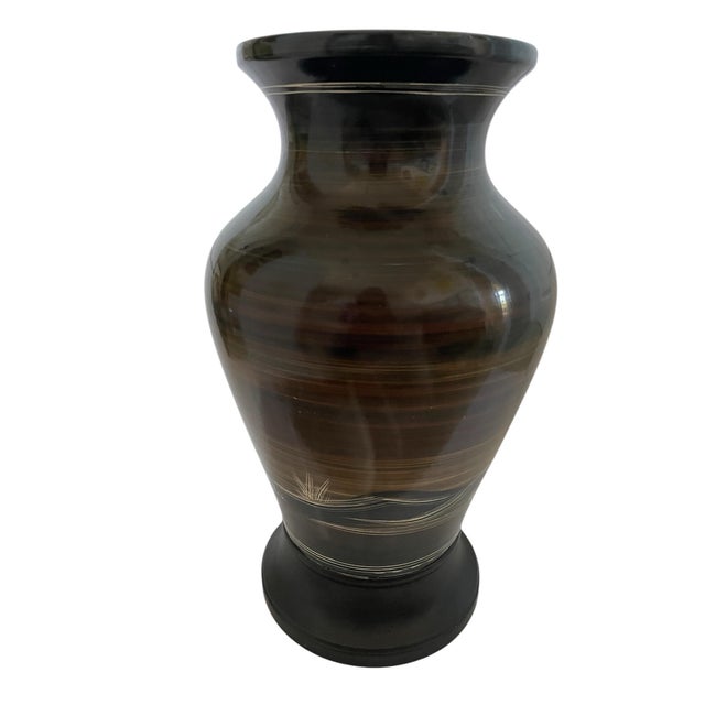 The 17" Marc Bellaire Design, California Ceramic Signed Vase features a round shape with a matte finish, perfect for any...