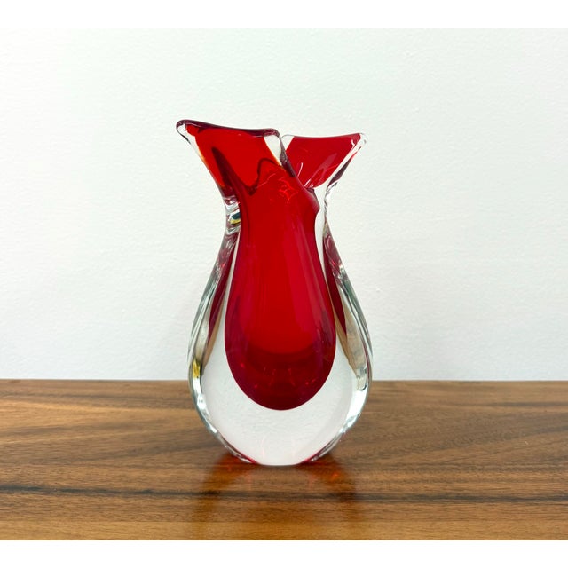 Vintage Murano Style Italian Glass Vase For Sale In West Palm - Image 6 of 7