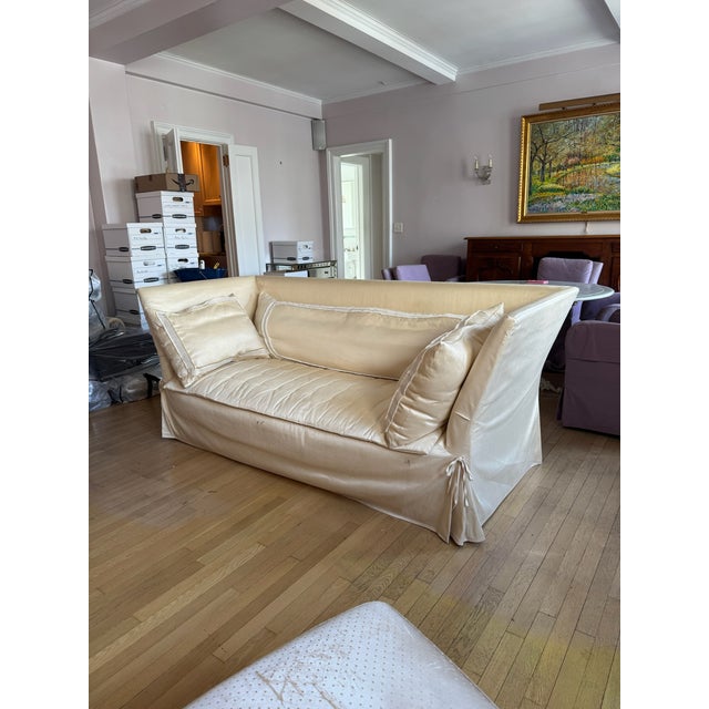 Contemporary John Saladino "Summer Sofa" High-Back Slipcovered Knole Sofa For Sale - Image 3 of 8