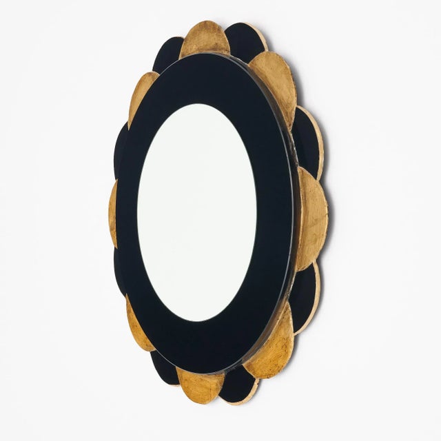 2000 - 2009 Black and Gold Neo Baroque Sunburst Mirror For Sale - Image 5 of 9