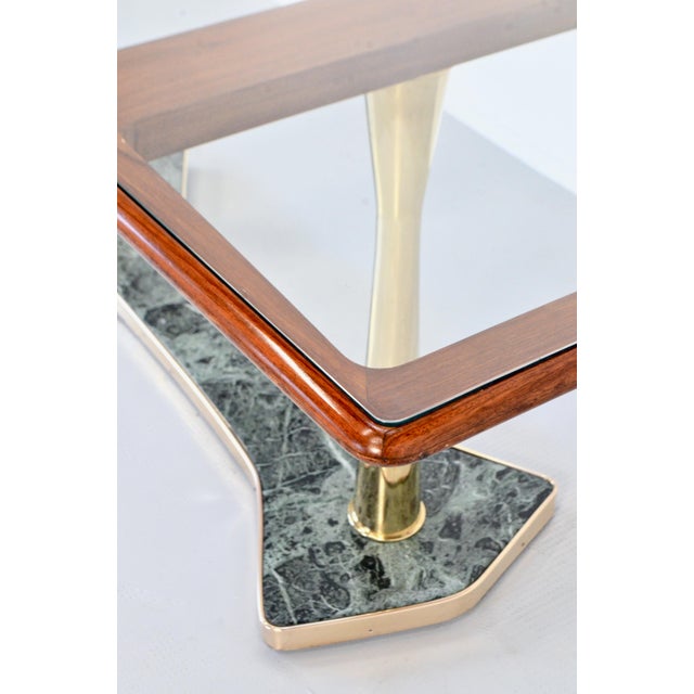 Mid-Century Modern Italian Dining Table in Teak and Marble, 1960s For Sale - Image 3 of 14