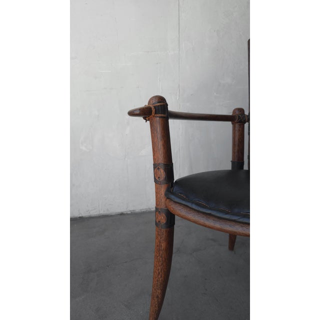 Palmwood and Leather Mendi Chair by Pacific Green For Sale - Image 9 of 9