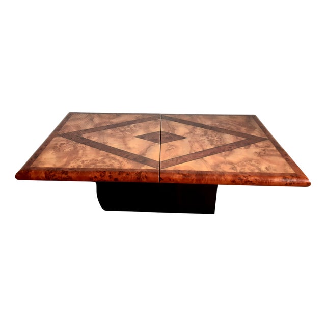 Coffee Bar Table in Elm Burl, 1970s For Sale