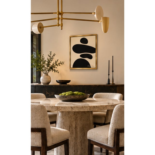 Title: Sculptural Silence ,an original abstract composition from Bryan Boomershine’s Cream & Black Organic Collection,...