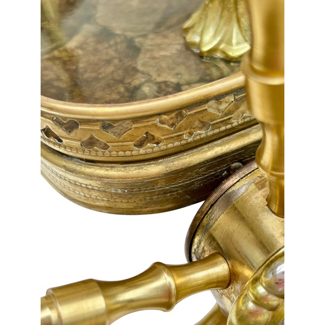 Mid-Century Brass & Tortoise Bar Cart in the Style of Maison Jansen For Sale - Image 12 of 18