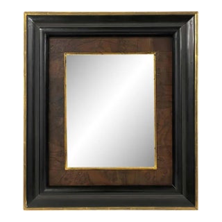 20th Century Burl and Gold Leaf Framed Mirror For Sale