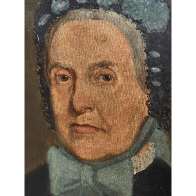 Unknon Artist, Man and Woman Portraits, Oil on Canvas, Framed, Set of 2 For Sale - Image 4 of 18