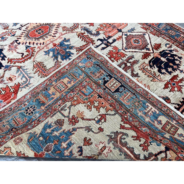 Serapi Rug 5′1×8′4” Gray Wool Tribal Hand-Knotted Oriental Rug For Sale - Image 12 of 12