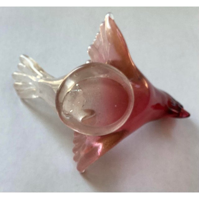 Murano Red With Gold Flakes Bird Attraction to Barbini For Sale - Image 11 of 12