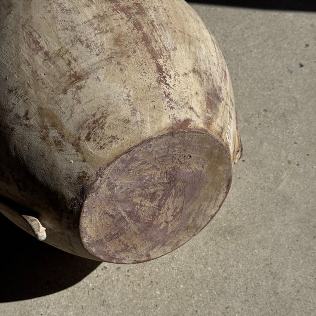 Ceramic Large Cream-Colored Terracotta Vase, 1960s For Sale - Image 7 of 12