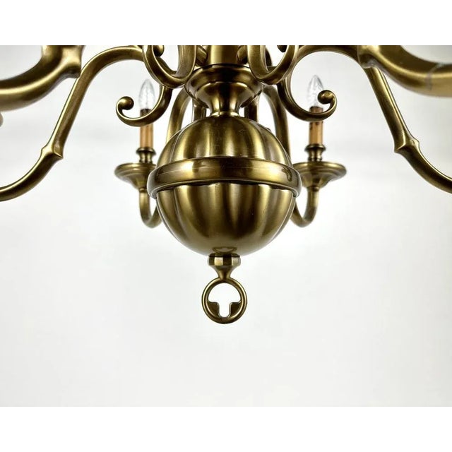 Large Vintage Chandelier in Gilt Bronze by Deknudt Belgium, 1970s For Sale - Image 6 of 10