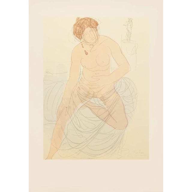 1959 After Auguste Rodin "Nude Woman", Vintage Hungarian Full-Color Print For Sale