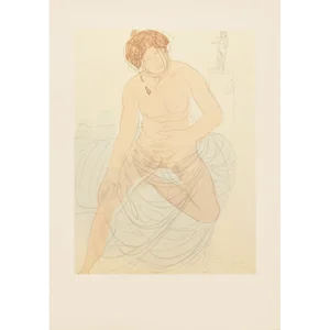 1959 After Auguste Rodin "Nude Woman", Vintage Hungarian Full-Color Print