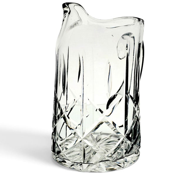 Royal Brierley Crystal Ascot 32 oz ice lip water pitcher, handcrafted in England from full lead crystal during the late...