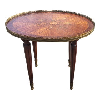 Early Twentieth Century Small Oval Marquetry Occasional Table For Sale