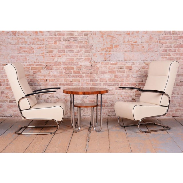 Bauhaus Armchair FN24 in Chrome and Leather attributed to Mücke-Melder, Czech, 1930s For Sale - Image 15 of 16