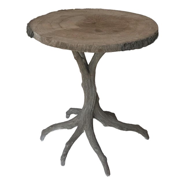 Michael Fogg Faux Bois Round Bistro Table For Sale