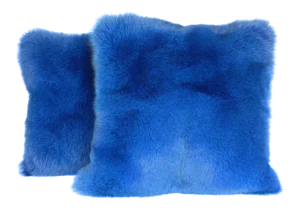 Blue Fox Pillows With Italian Cashmere