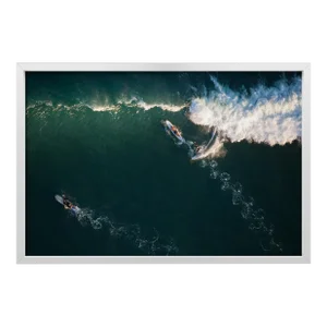Bottom Turn by Mike Kelley Print with White Frame - 24 X 36