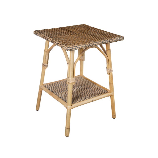 Universal Furniture Getaway Coastal Living Wailea Accent Tables in natural rattan. A Bohemian modern design with geometric...