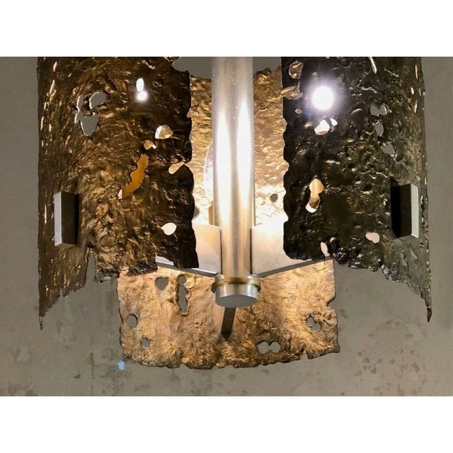 1970s Bronze Sculptural Ceiling Lamp, France, 1970s For Sale - Image 5 of 11