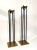 Mid Century Transitional Black Metal and Brass Candlesticks, a Pair For Sale - Image 9 of 12