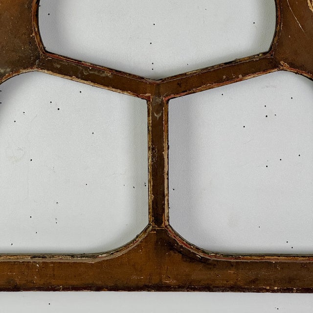 Vintage Architectural Salvage Wood Triangular Honeycomb Decorative Window Frame For Sale - Image 9 of 9