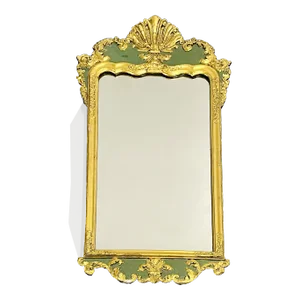 Antique Hollywood Regency Wall/Console Mirror, Parcel Gilt and Paint Decorated