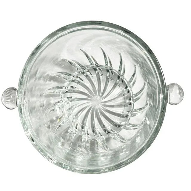 Mid-Century Modern Vintage Petite Glass Ice or Champagne Bucket With Handles For Sale - Image 3 of 4