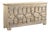 Indian Bleached Teakwood Bar or Shop Counter Constructed From Antique Architectural Elements For Sale