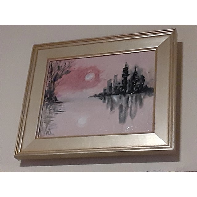 Silver Original Signed Painting-Celeste Plowden With Custom Silver Gilt Frame For Sale - Image 8 of 8