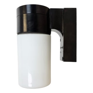 Industrial Brown Bakelite Wall Light in Milk Glass from Elektrosvit, 1960s For Sale