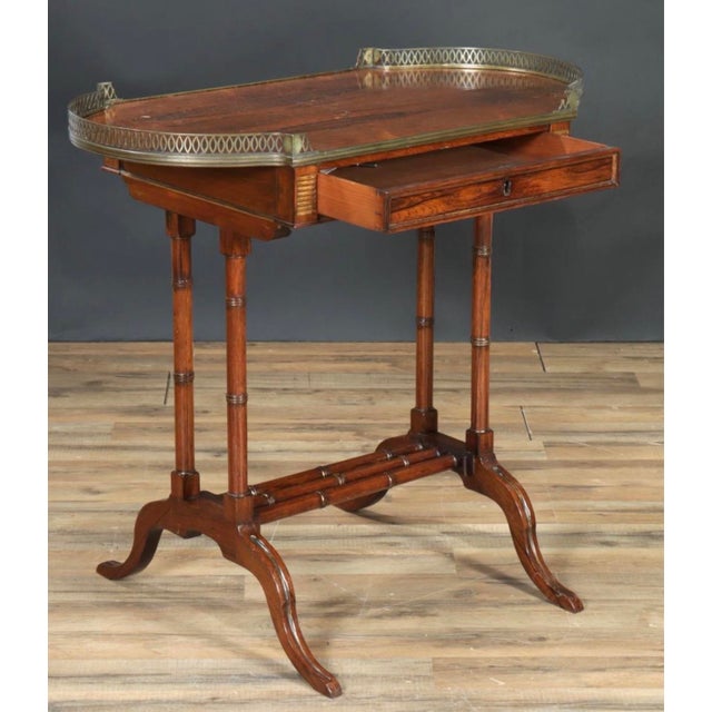 Traditional Antique English Regency Brass-Mounted Rosewood Writing Desk – Early 19th Century For Sale - Image 3 of 7