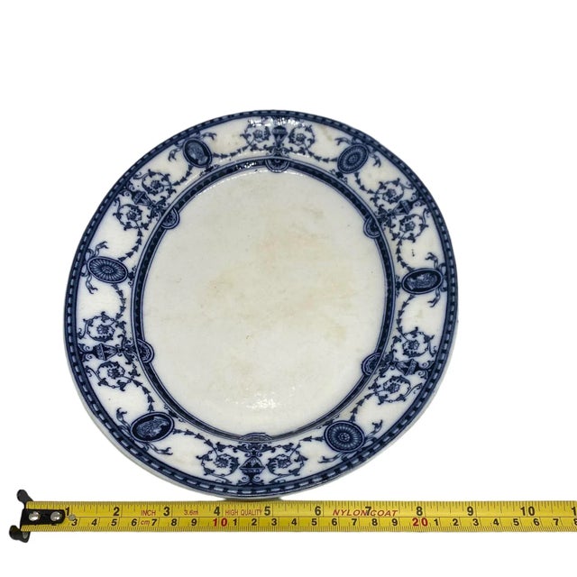 Antique Early 20th Century Sampson, Hancock & Sons Flaxman Blue Oval Serving Platter For Sale - Image 11 of 13