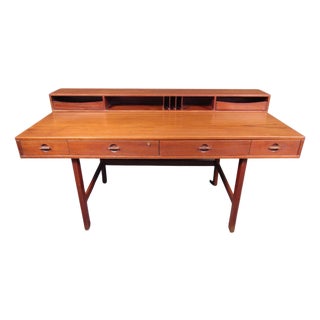 Mid 20th Century Flip Top Danish Desk Attributed to Peter Lovig Nielson For Sale