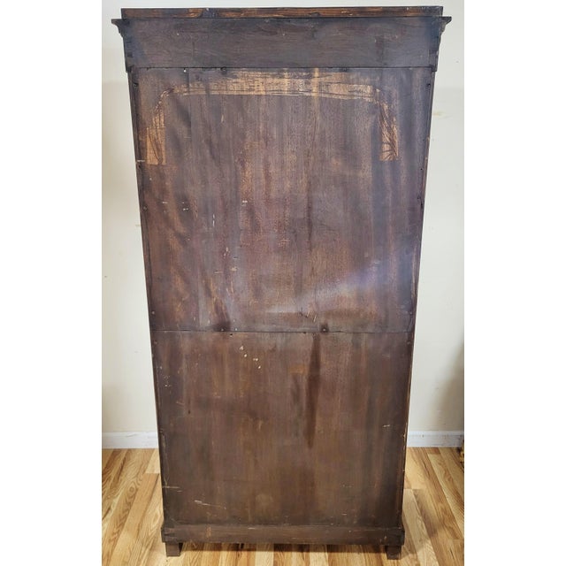 19th C French Walnut Ebony & Bronze Empire Curio Vitrine Bookcase For Sale In New York - Image 6 of 18