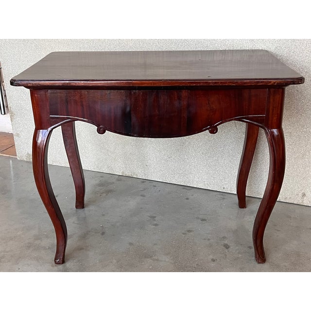 19th Spanish Walnut Drawer Side Table With Cabriole Legs For Sale - Image 10 of 11