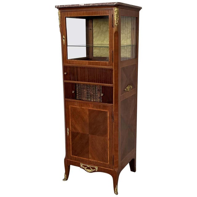 French Late 20th Century Louis XVI Period Mounted Cabinet Vitrine For Sale - Image 10 of 10