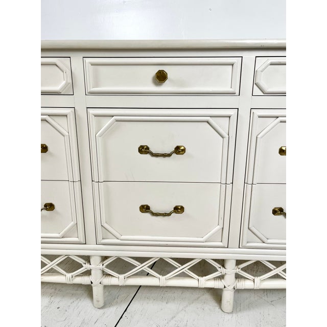 Vintage Ficks Reed 72" Rattan Chest of Drawers For Sale In Tampa - Image 6 of 10