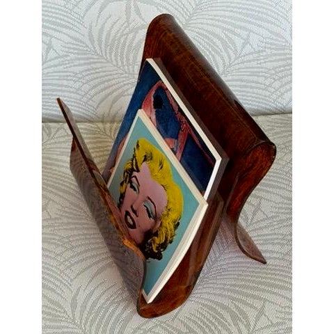 Very Rare Vintage 1970's Mid Century Modern Free Form Magazine Rack in Faux Tortoiseshell Lucite / Plexiglass For Sale - Image 16 of 18
