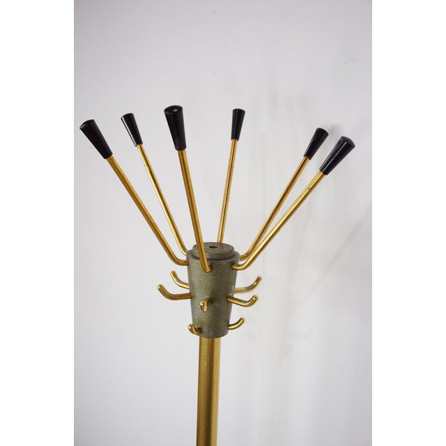 Brass and Metal Coat Rack, 1950s For Sale - Image 6 of 8