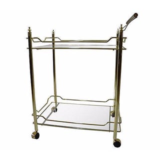 Vintage Brass Serving Cart For Sale
