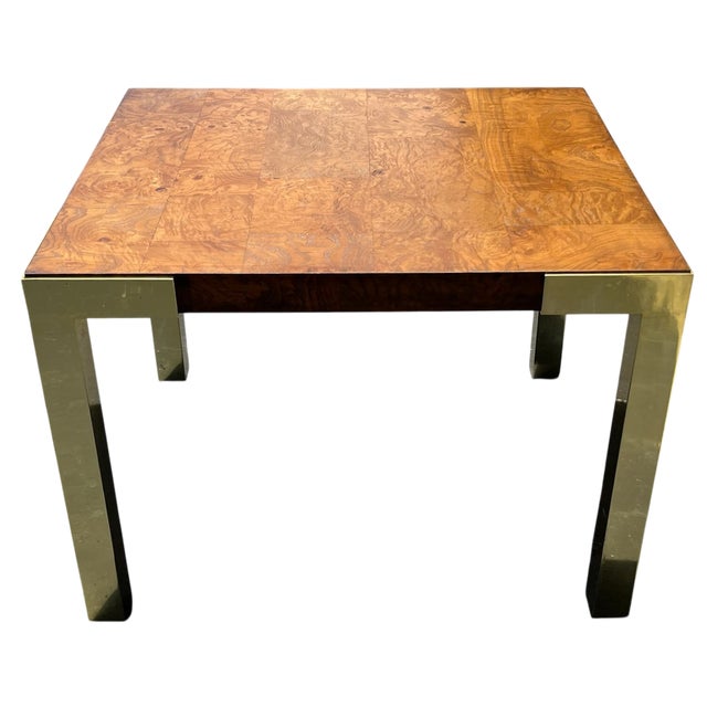 Milo Baughman Mid Century Burl End Table. Milo Baughman Style For Sale - Image 4 of 10